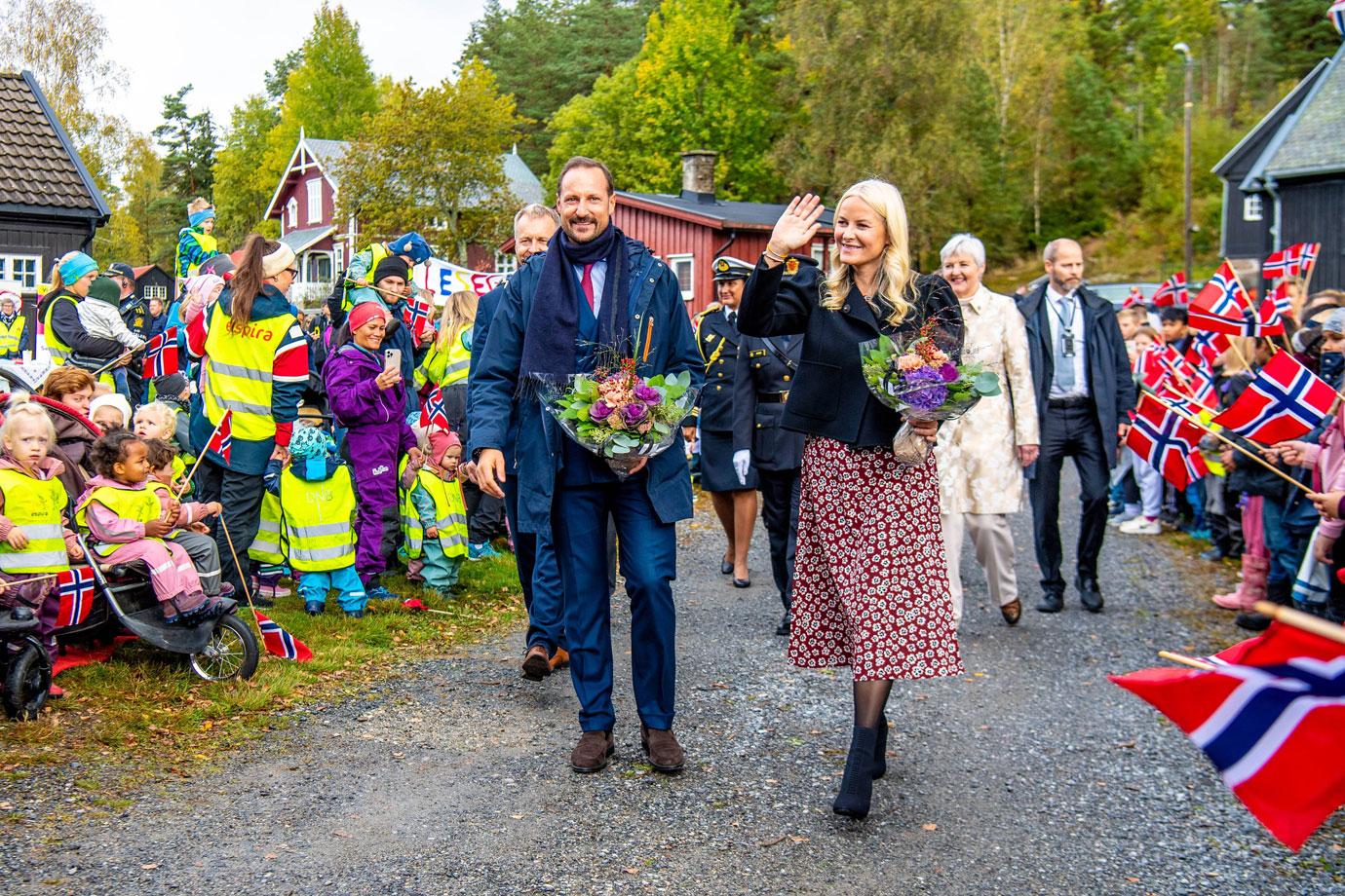 crown prince haakon and crown princess mette marit of norway visit hoytorp fort and indre ostold