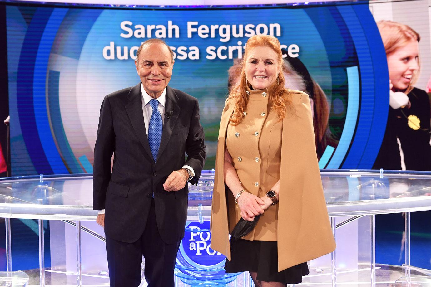 sarah ferguson duchess of york is guest on italian talk show