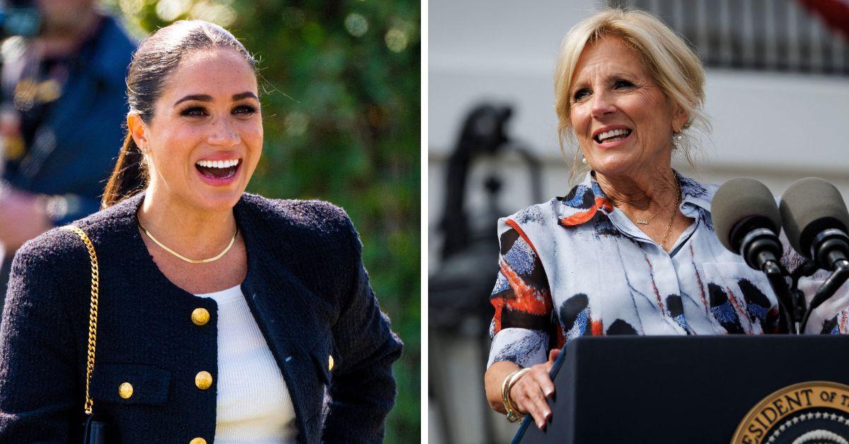 meghan markle an jill biden smiling