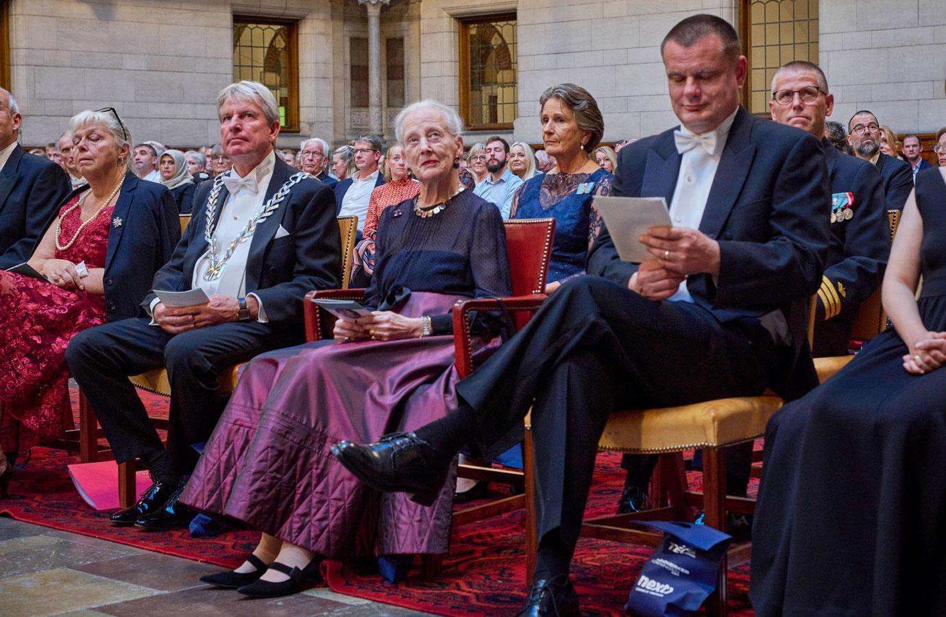 queen margrethe of denmark arrival to town hall copenhagen