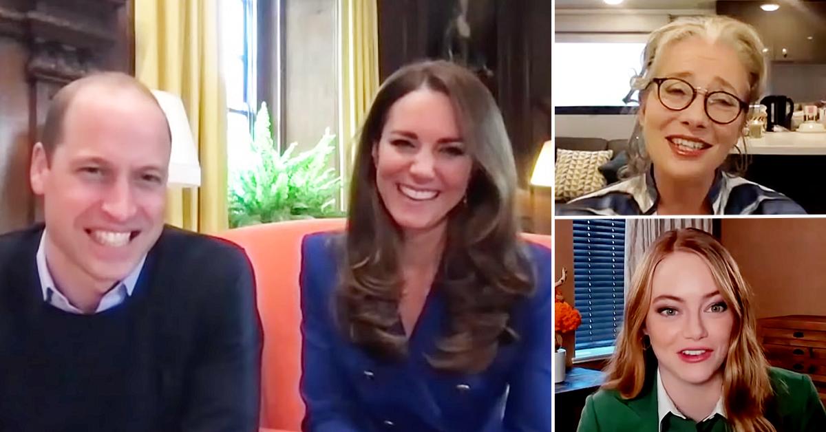 kate middleton prince william chat cruella stars emma thompson emma stone tro