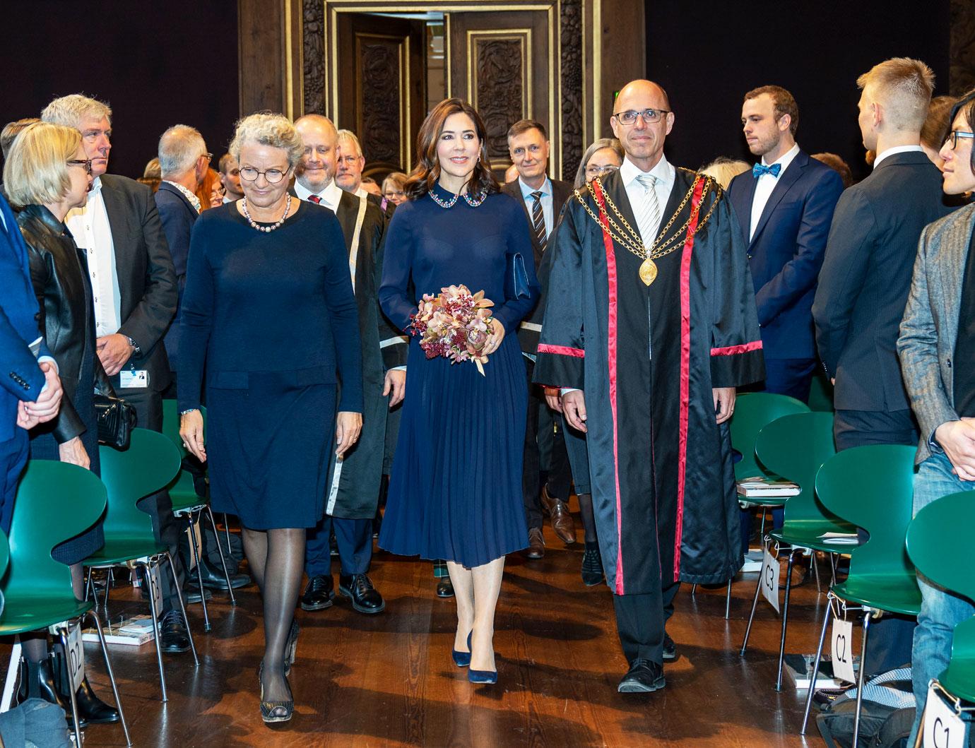 crown princess mary attends the annual university celebration