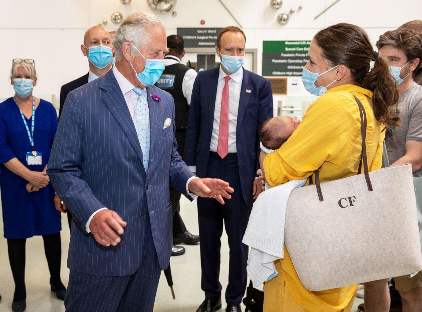 prince charles hrh prince of wales with health secretary matt hancock meeting nhs staff