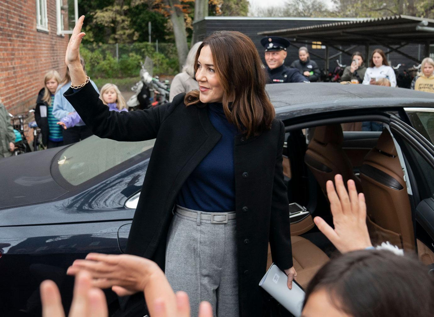 crown princess mary visits vigerslev alles skole in connection with the mary foundation and the new initiative called our school strength