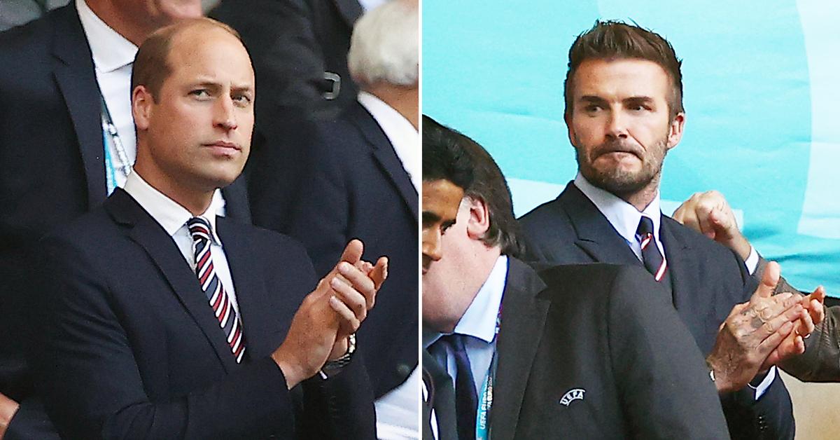 prince william and david beckham at england vs denmark euro  semi final tro