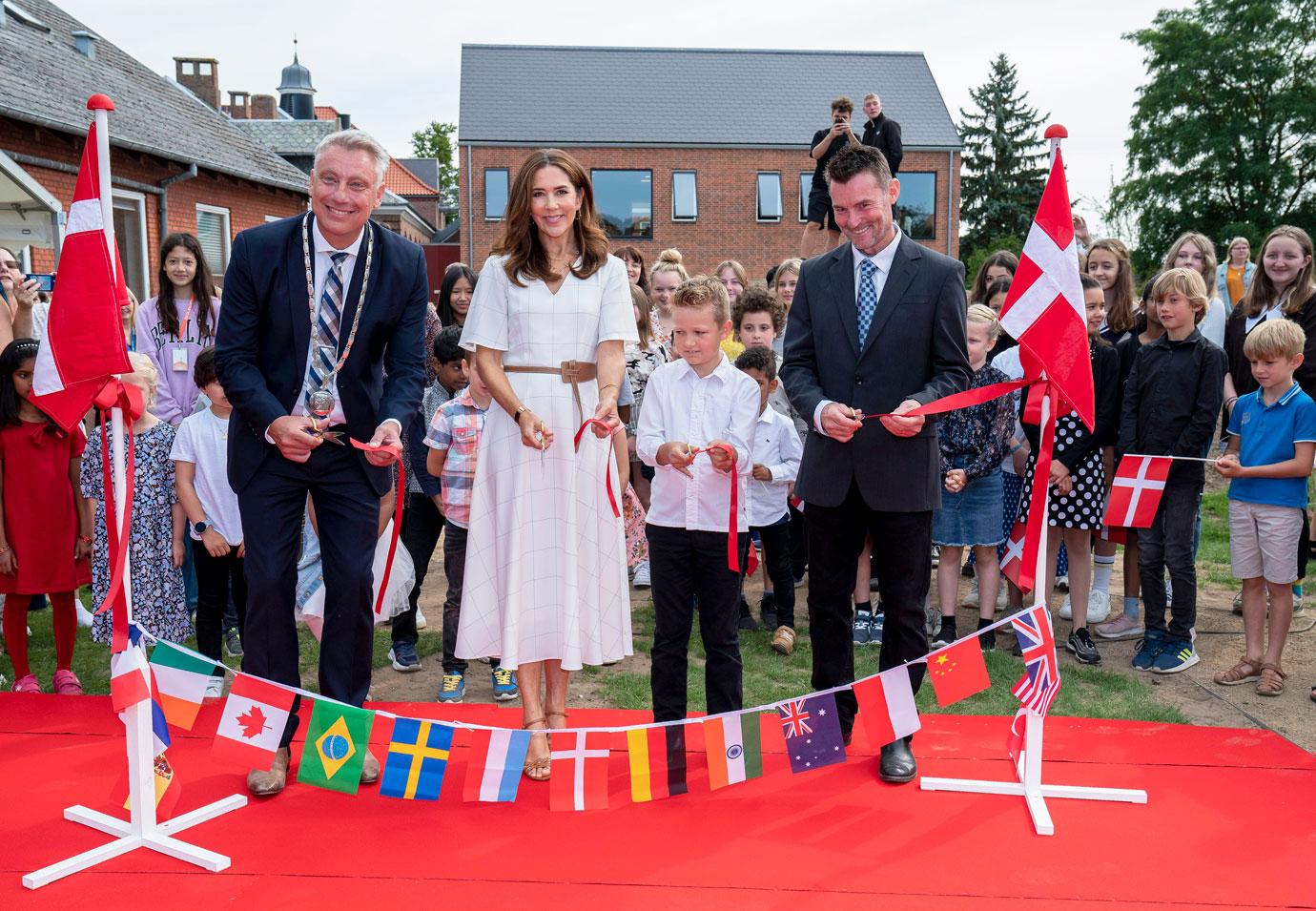 crown princess mary of denmark attends the official opening of lolland international school