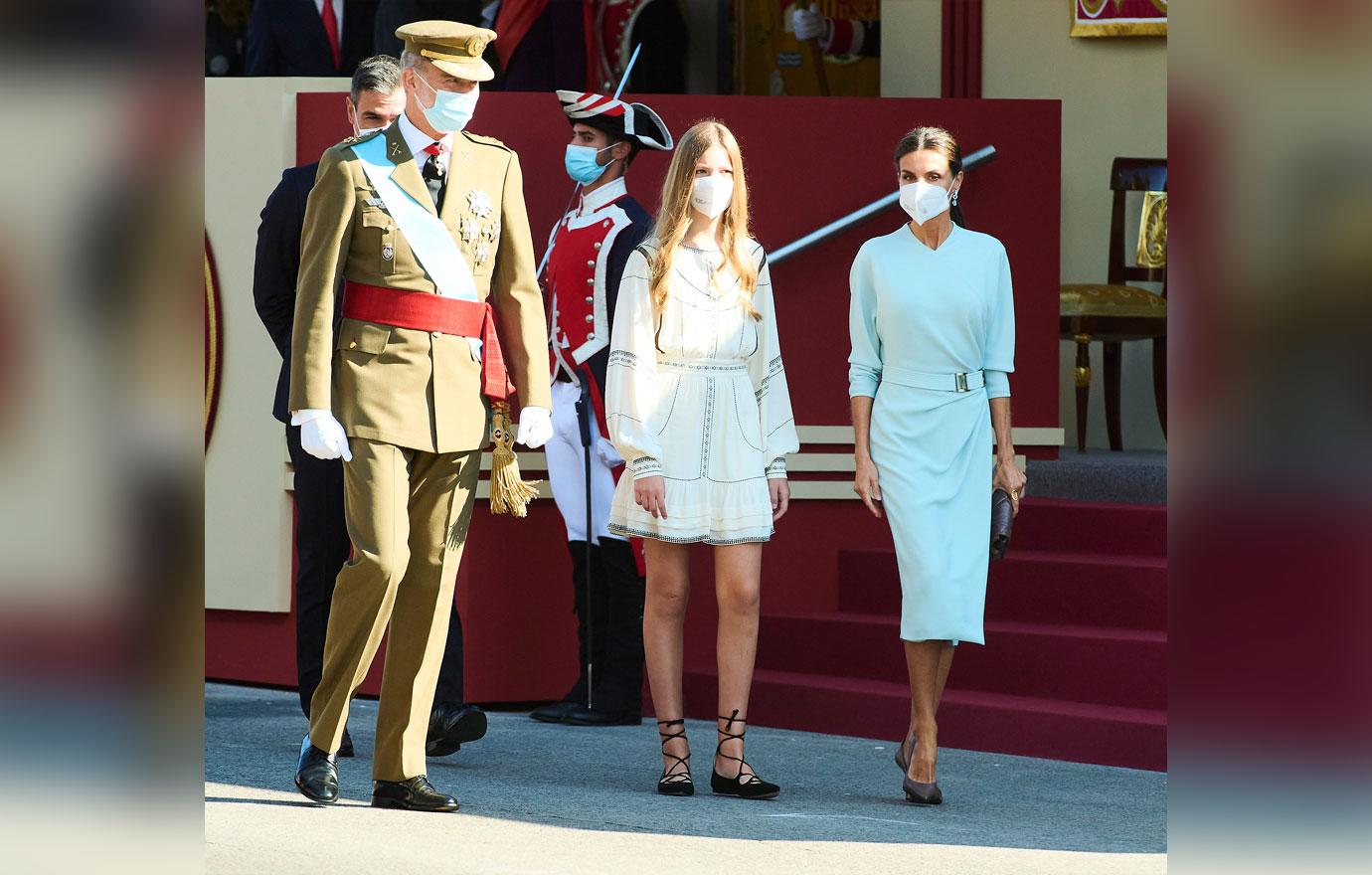 spanish royals attend the national day military parade