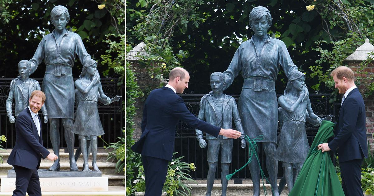 prince william prince harry diana statue unveiling photos tro