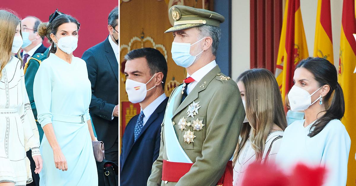 spanish royals attend the national day military parade