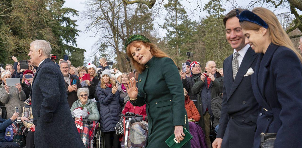 prince andrew sarah ferguson attend royal christmas walk