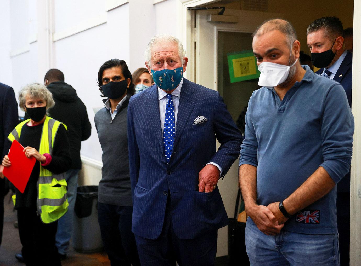 prince charles visits a covid  vaccination centre