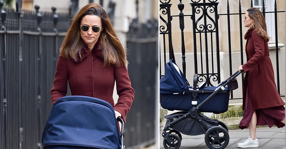 pippa middleton walking with newborn daughter elizabeth jane matthews