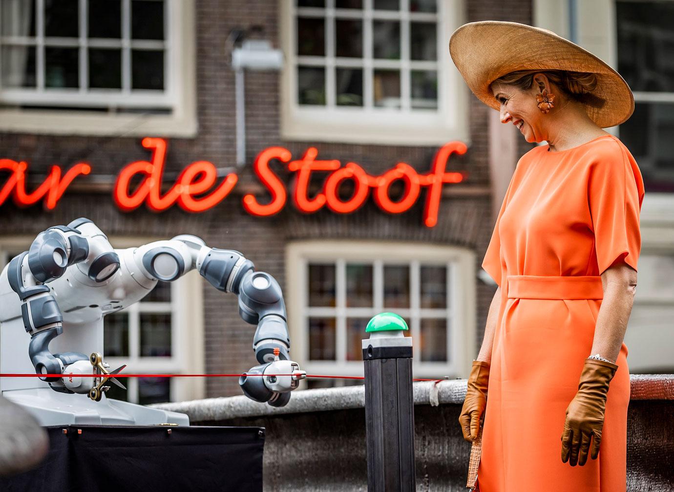 queen maxima of the netherlands attends the opening of a d printed bridge in amsterdam