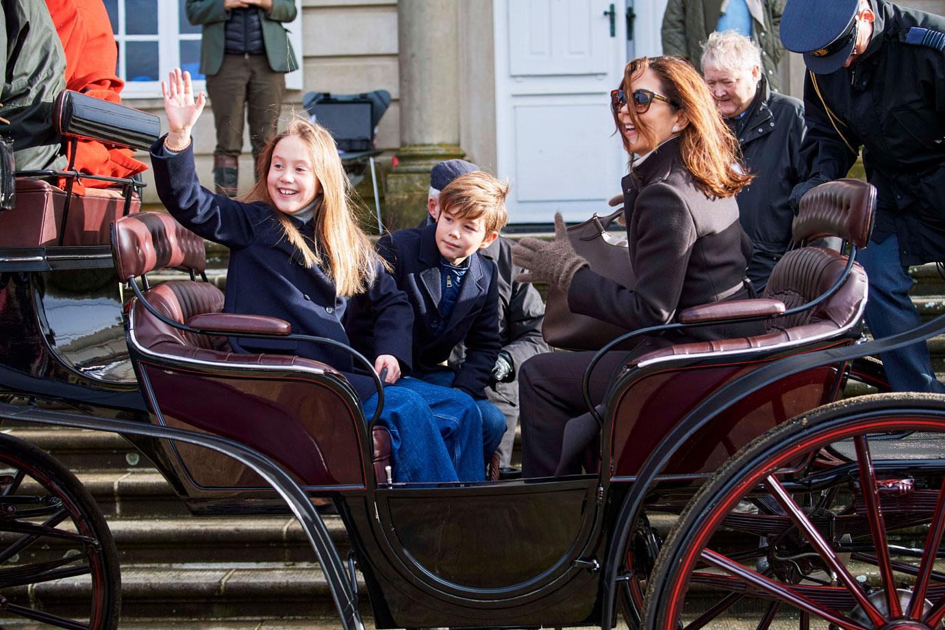 crownprincess mary of denmark with her twins princess josephine and prince vincent