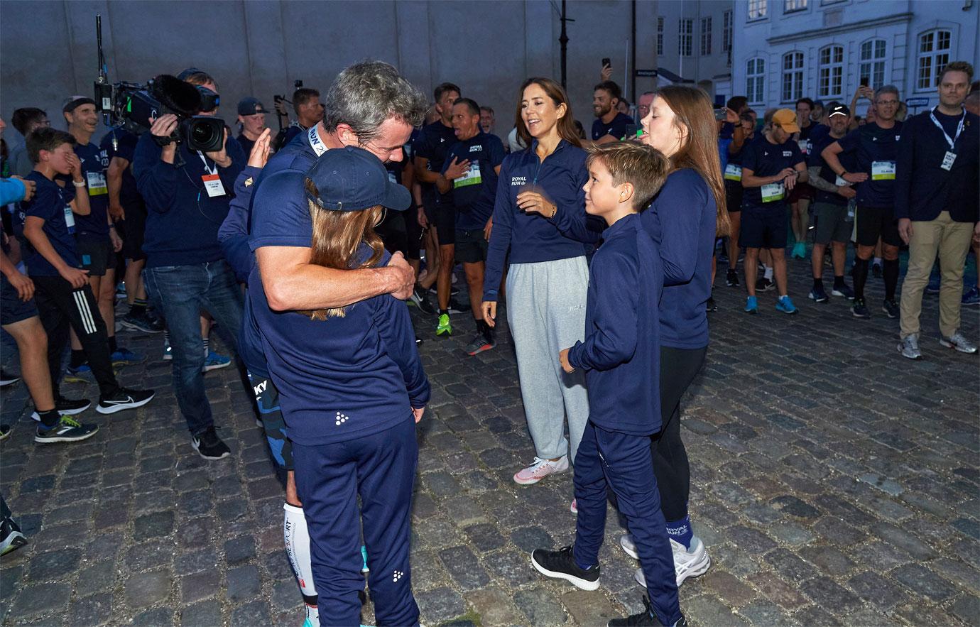 the danish crown prince family participate in royal run  in copenhagen