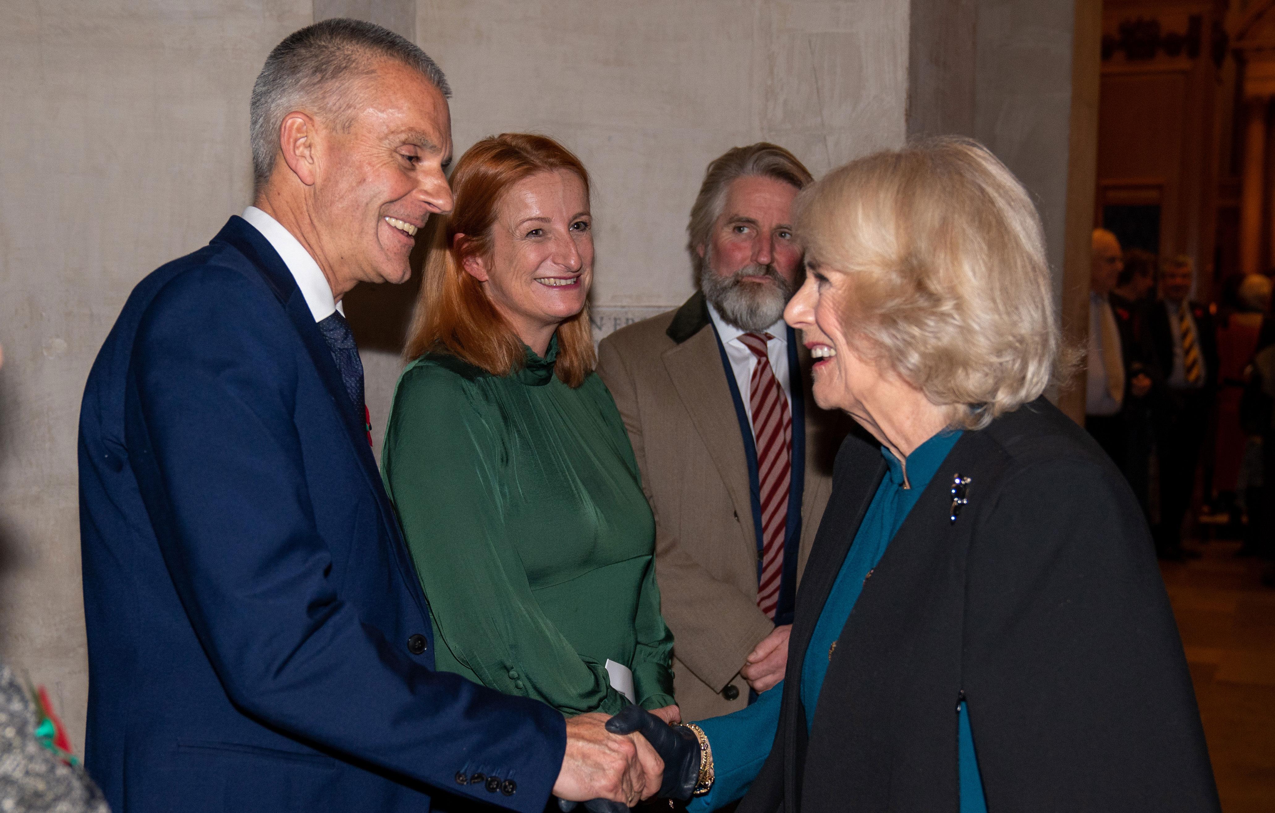 the duchess of cornwall camilla attends service at st brides church