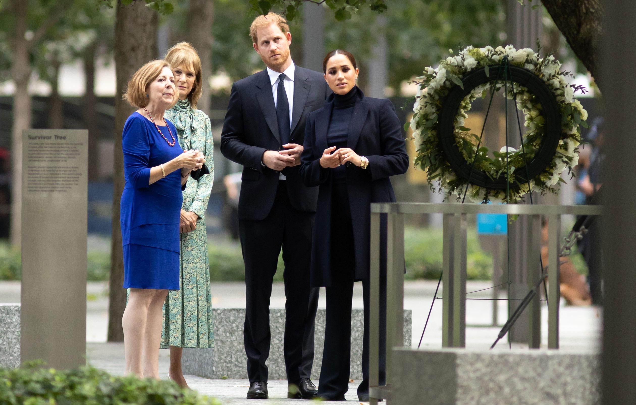 prince harry and meghan visit trade center and   museum