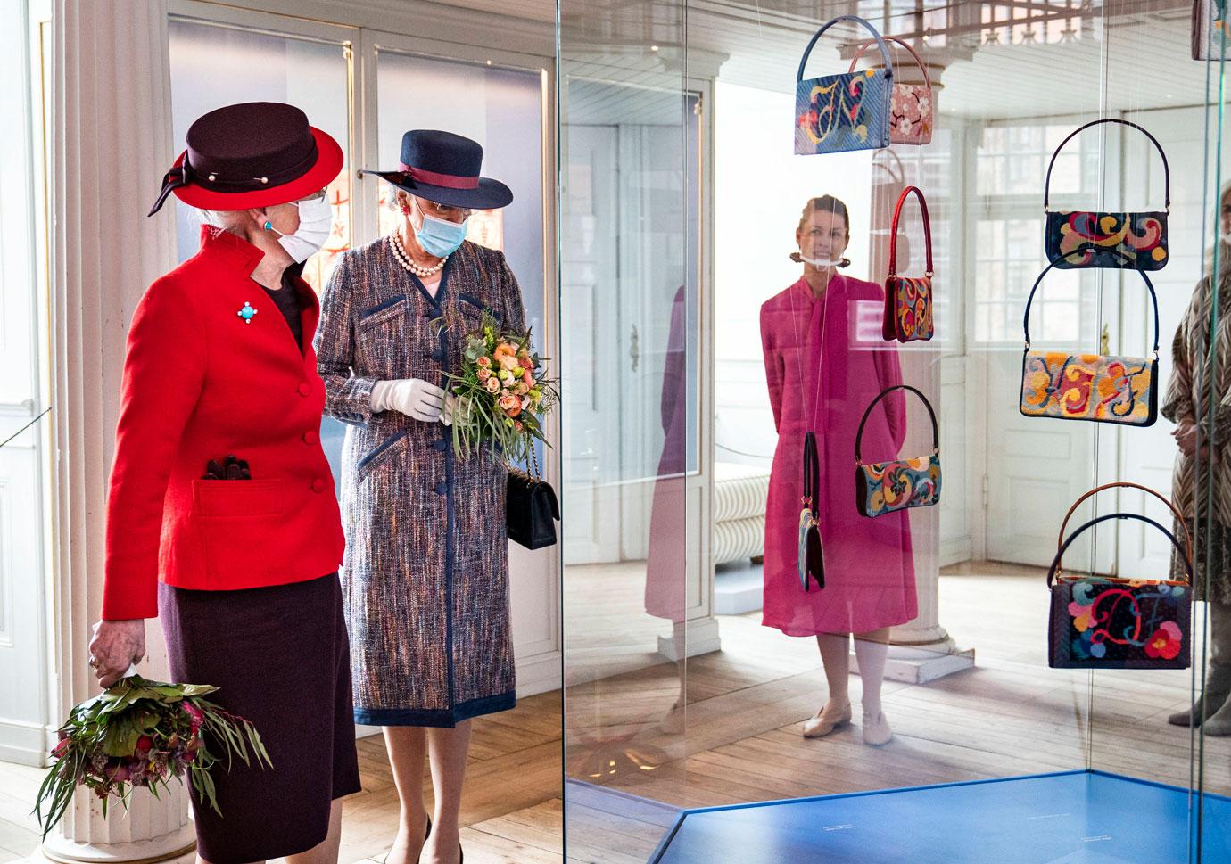 queen margrethe of denmark and princess benedikte of denmark are present at the opening of the exhibition