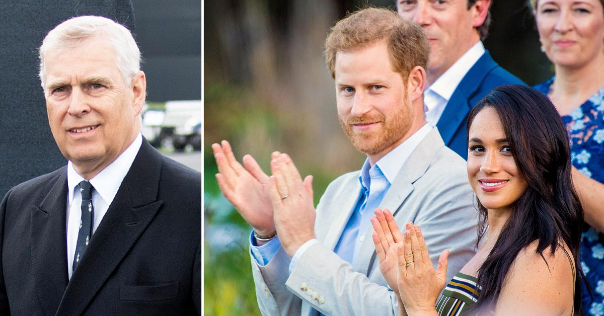 disgraced prince andrew likely loving that media fixated on prince harry meghan markle tro