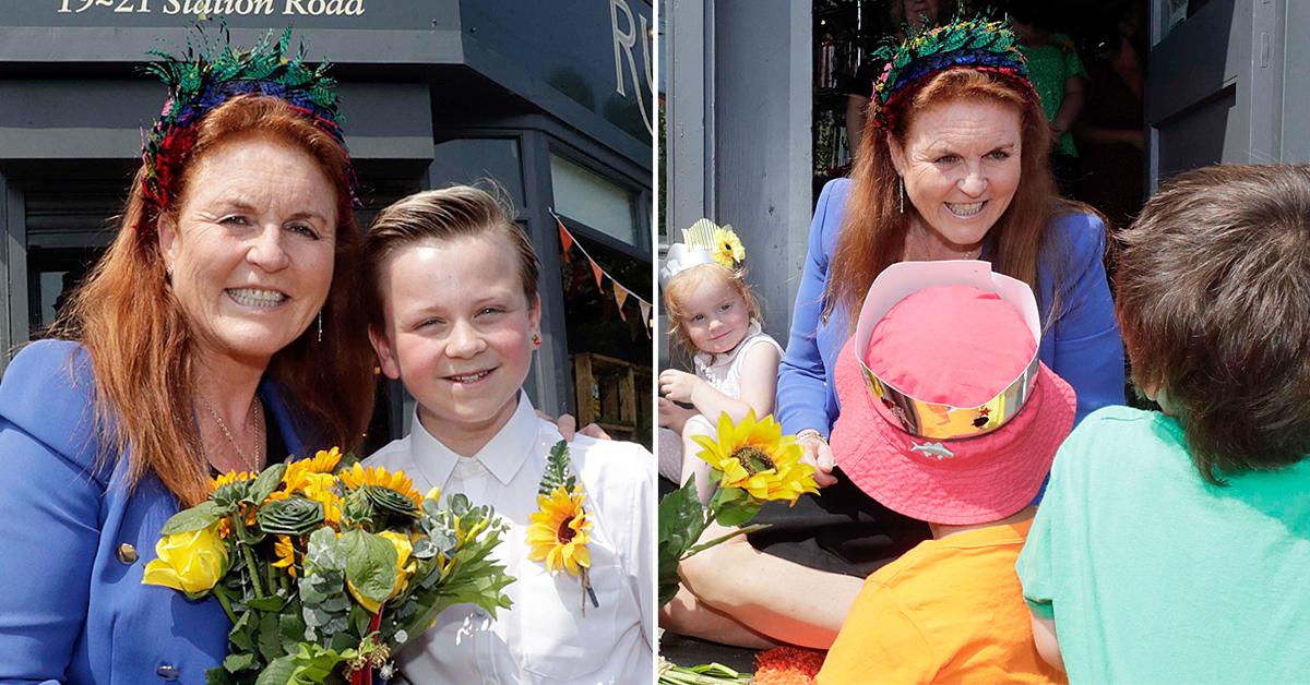 sarah duchess of york visits shop in huddersfield