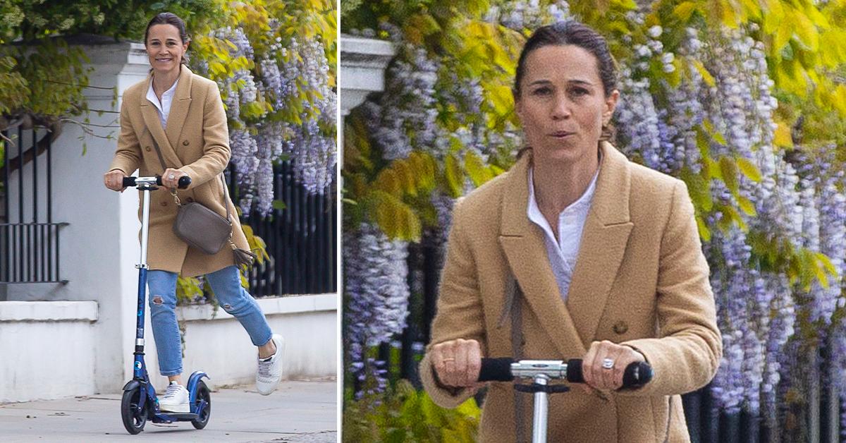 pippa middleton enjoys a scooter ride on the streets of london