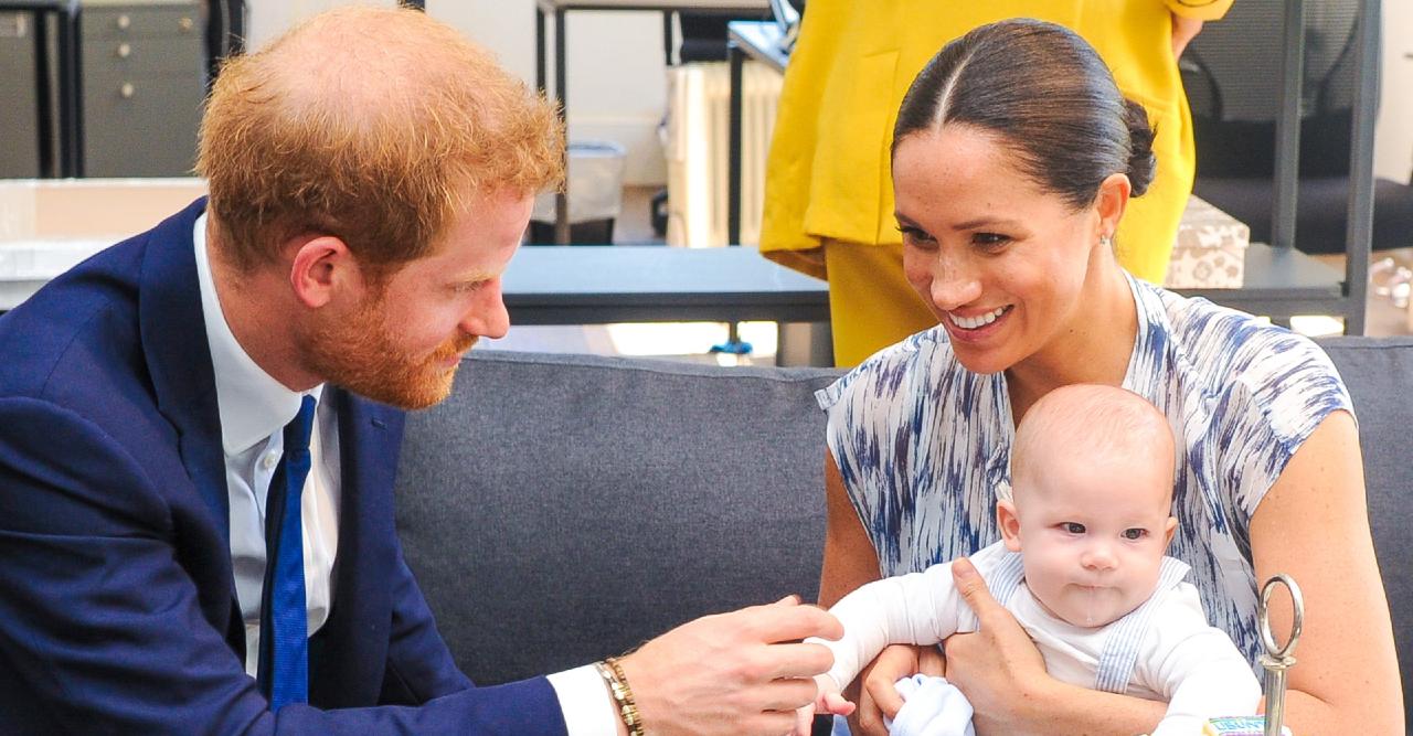 archie couldnt stop smiling when prince harry returned home