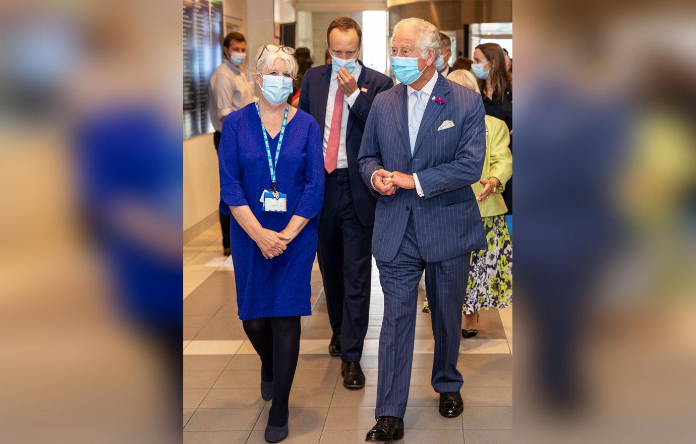 prince charles hrh prince of wales with health secretary matt hancock meeting nhs staff