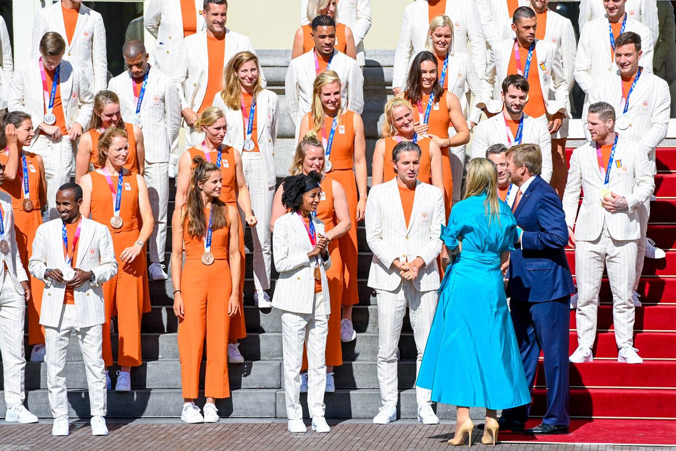 queen maxima and king willem alexander receive dutch olympic medal winners the hague