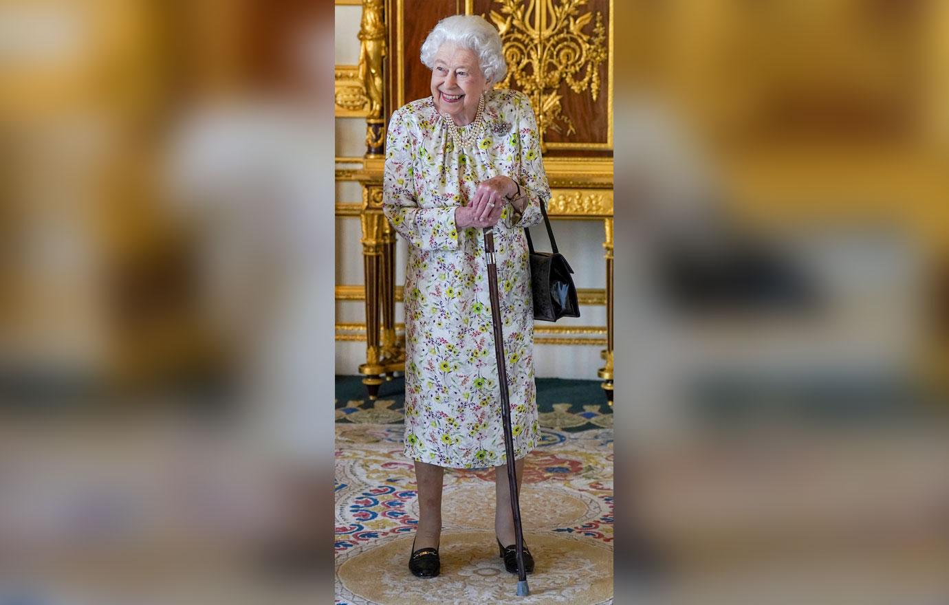 the queen views a display from halcyon days