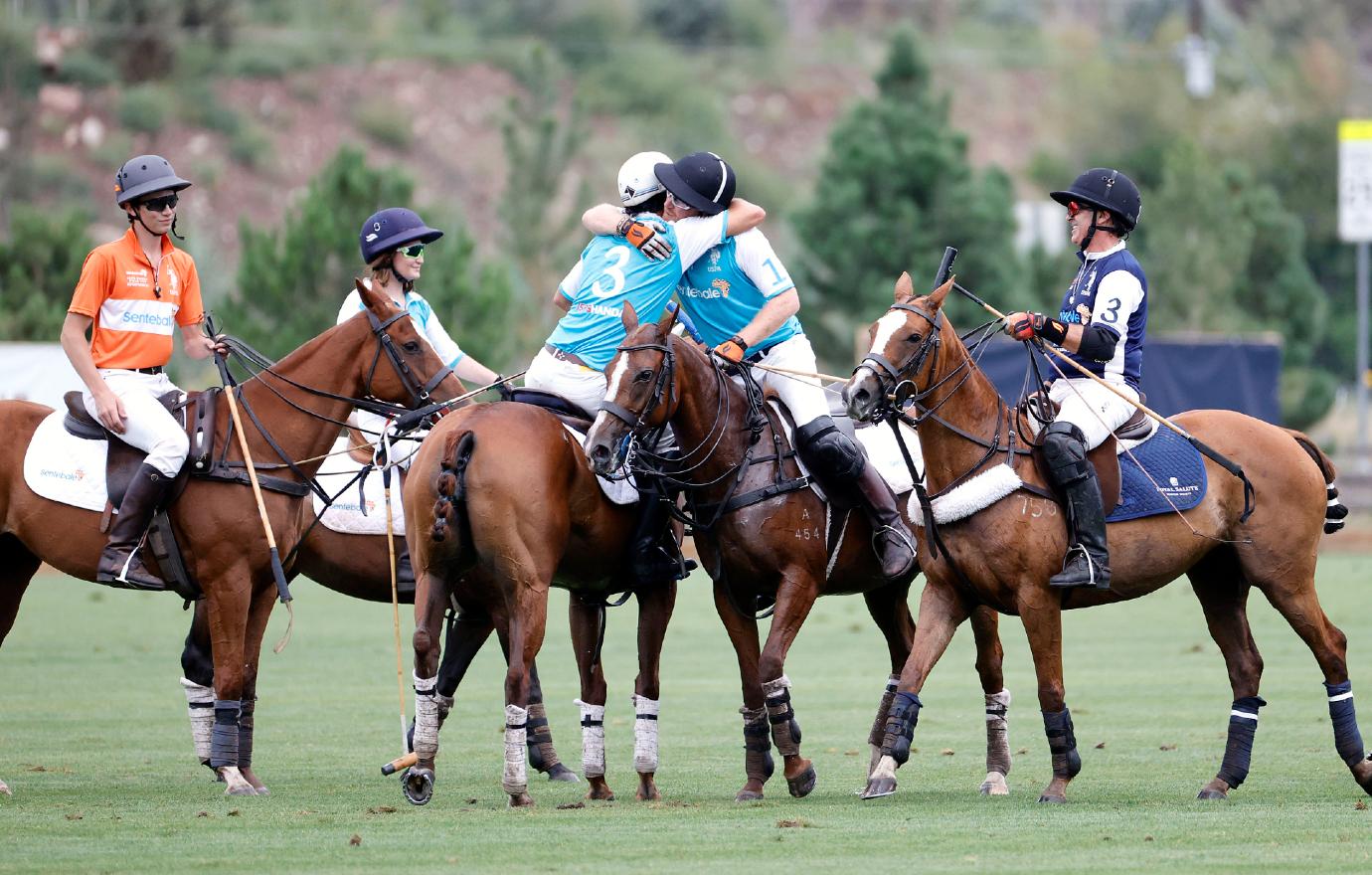 prince harry pleased to be back with the boys at polo match