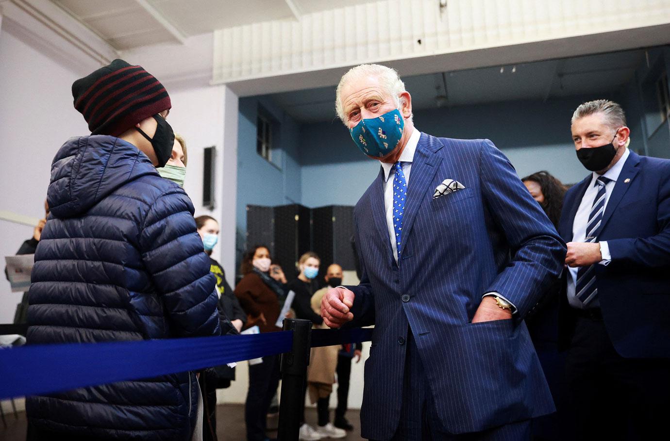 prince charles visits a covid  vaccination centre