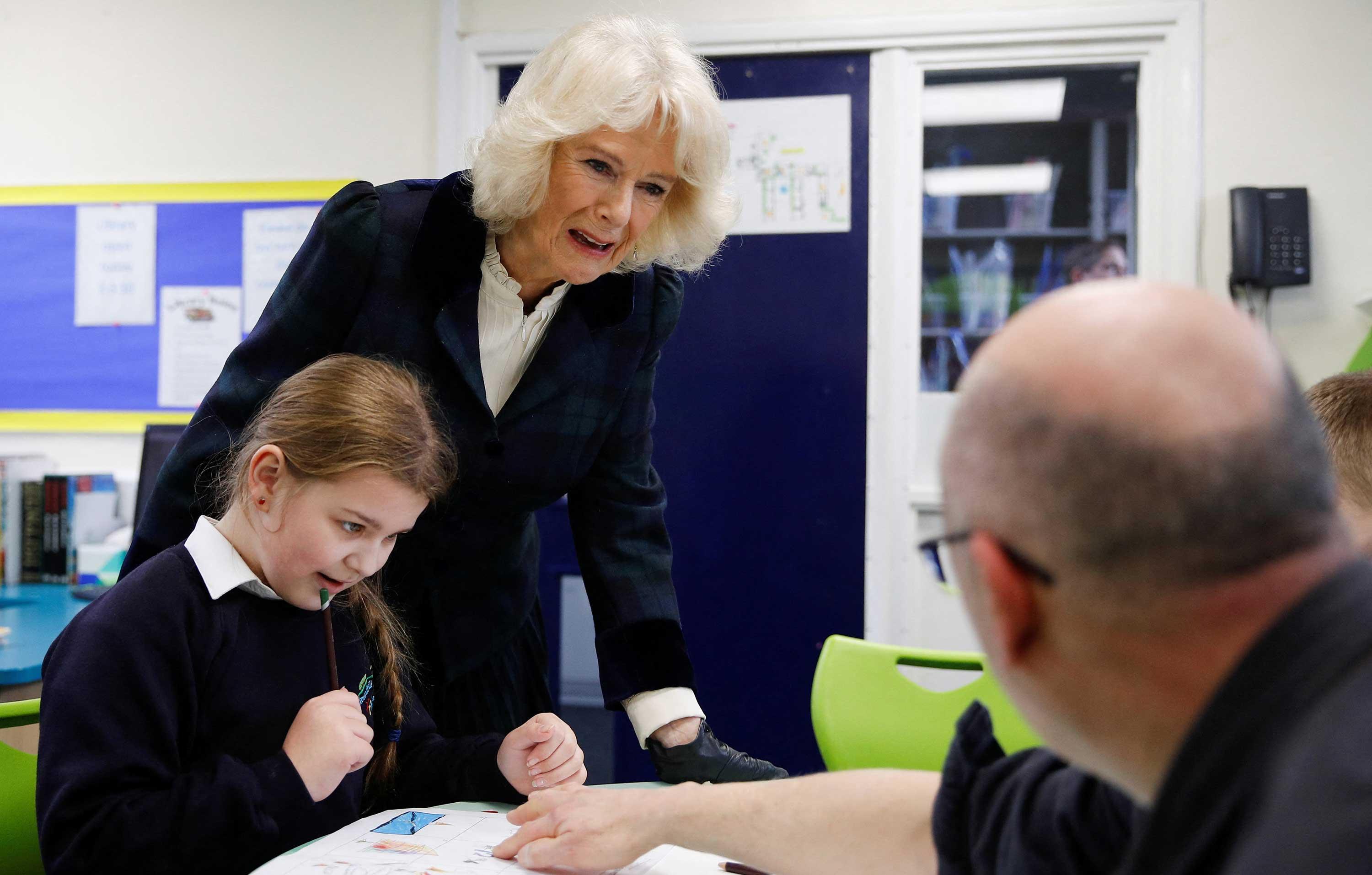 the duchess of cornwall visits roundhill primary school