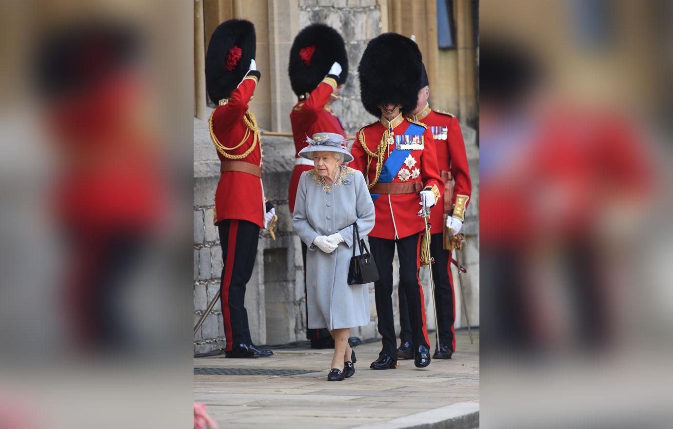 queen elizabeth attends trooping the colour alongside cousin duke of kent