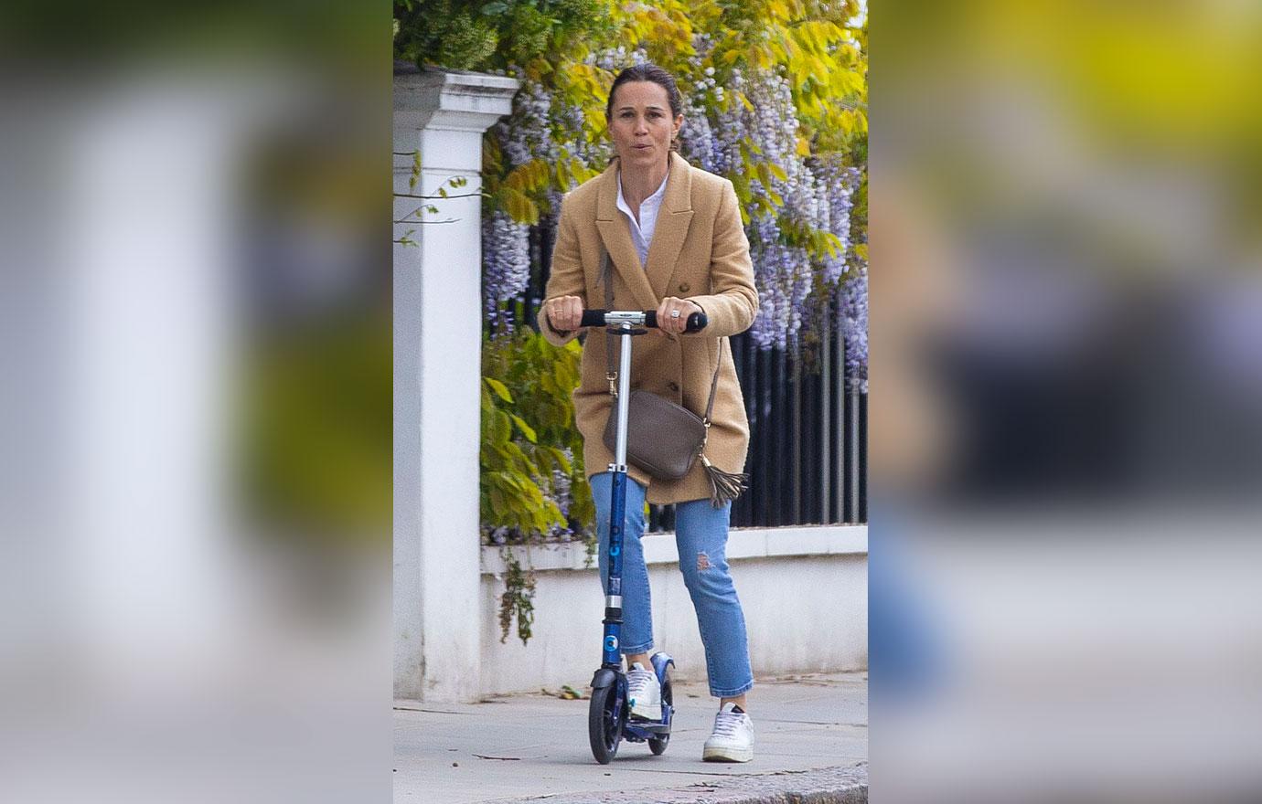 pippa middleton enjoys a scooter ride on the streets of london