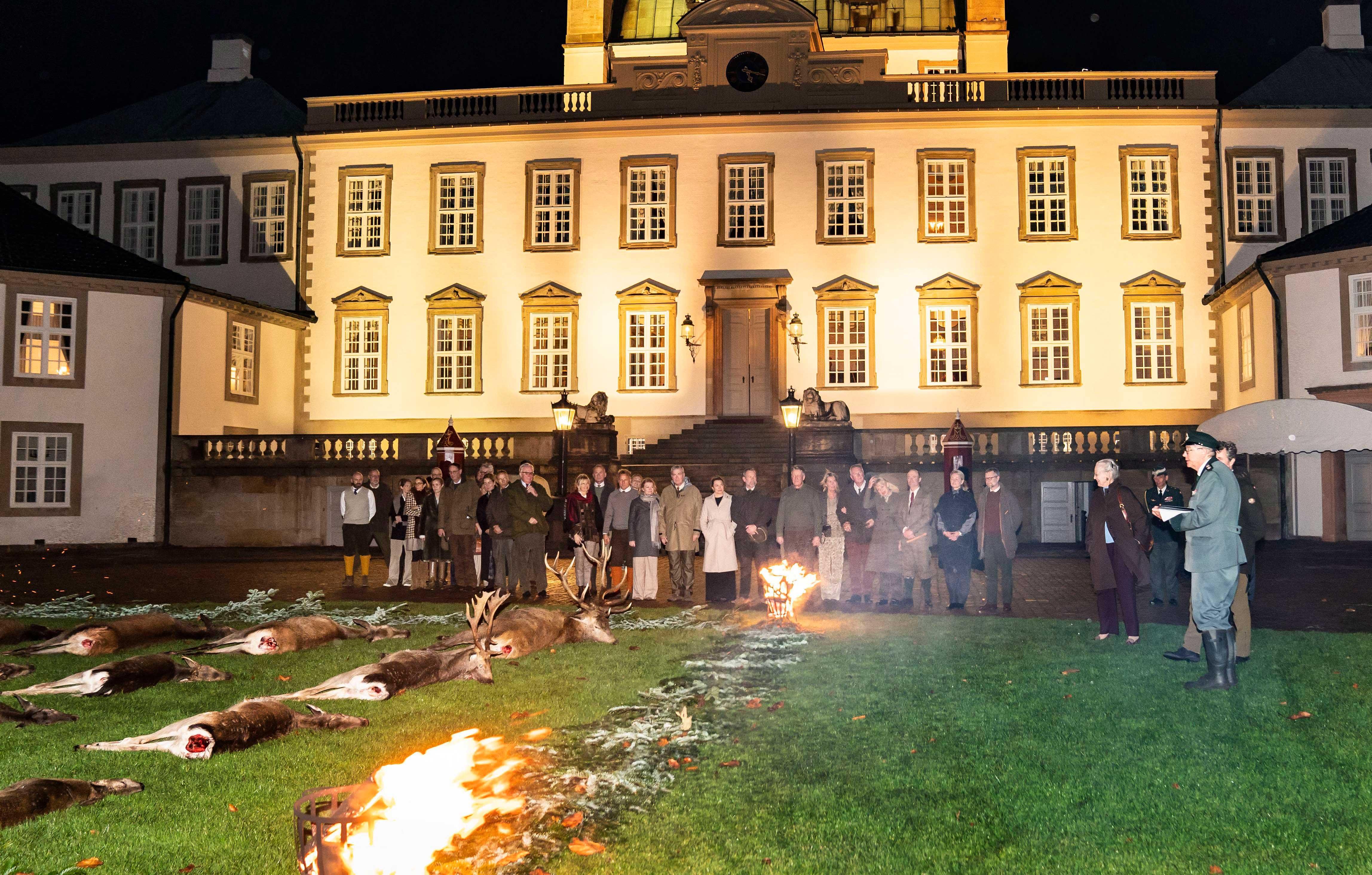 queen margrethe hosting annual royal hunting in gribskov