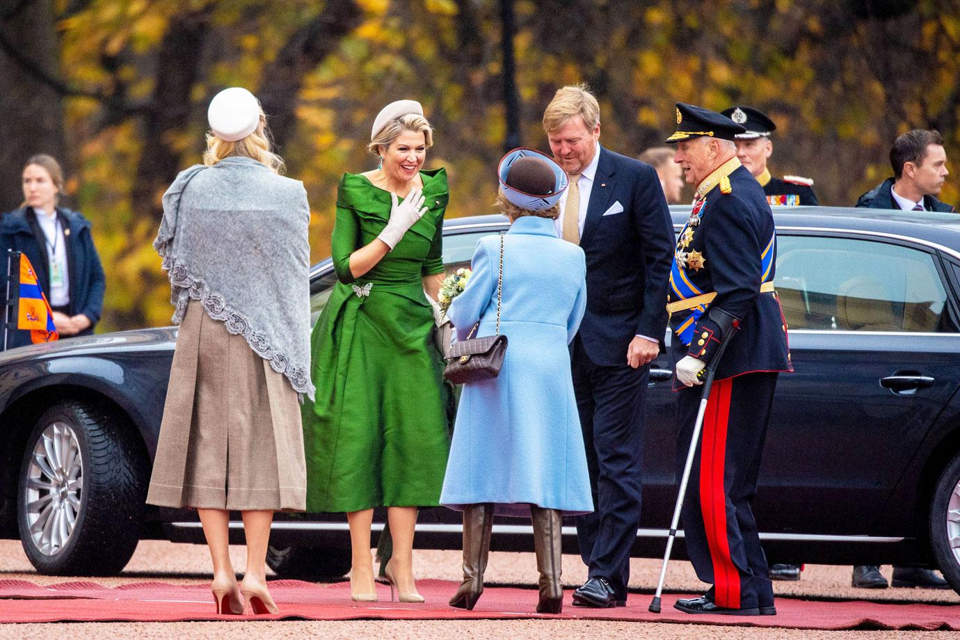 king willem alexander and queen maxima of the netherlands with norway royals during a meeting