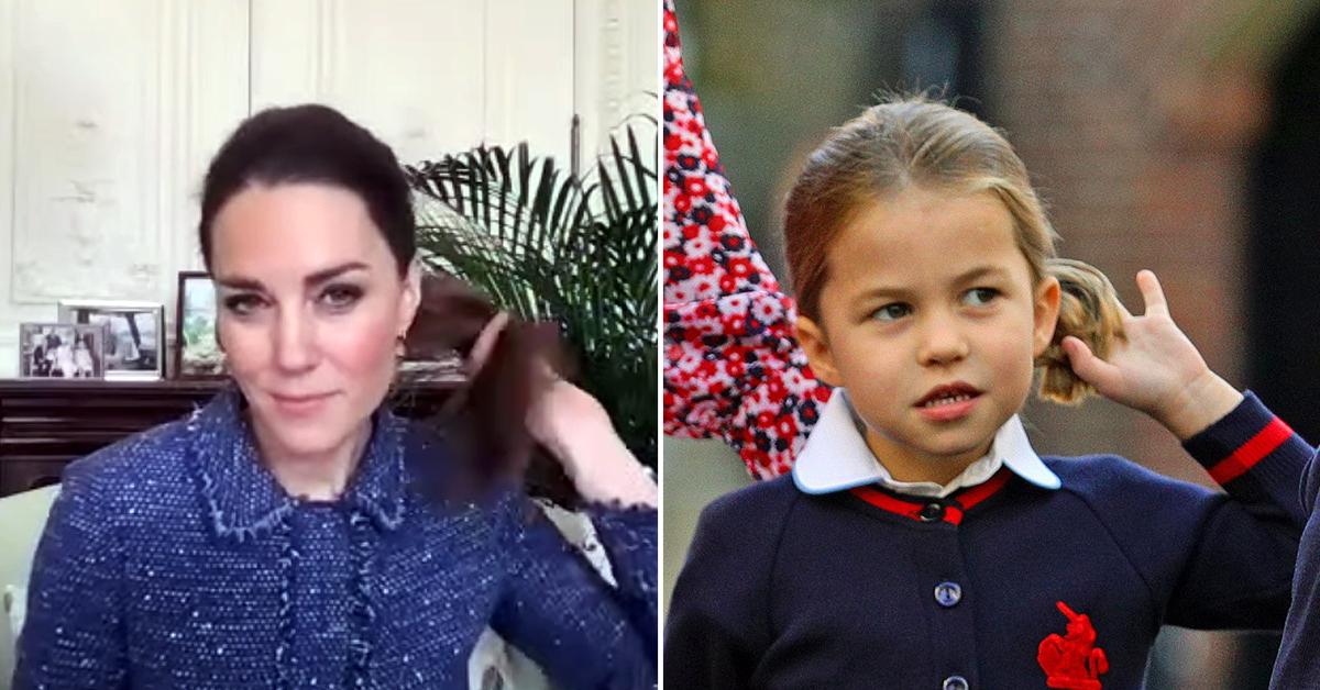 princess charlotte adorably twirls hair mom kate middleton tro