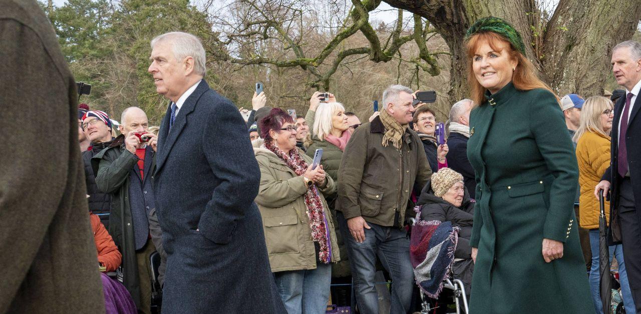 prince andrew sarah ferguson attend royal christmas walk