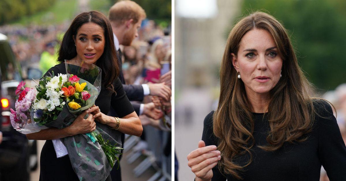 Awkward Moment Meghan Markle Touches Kate Middleton at Queen