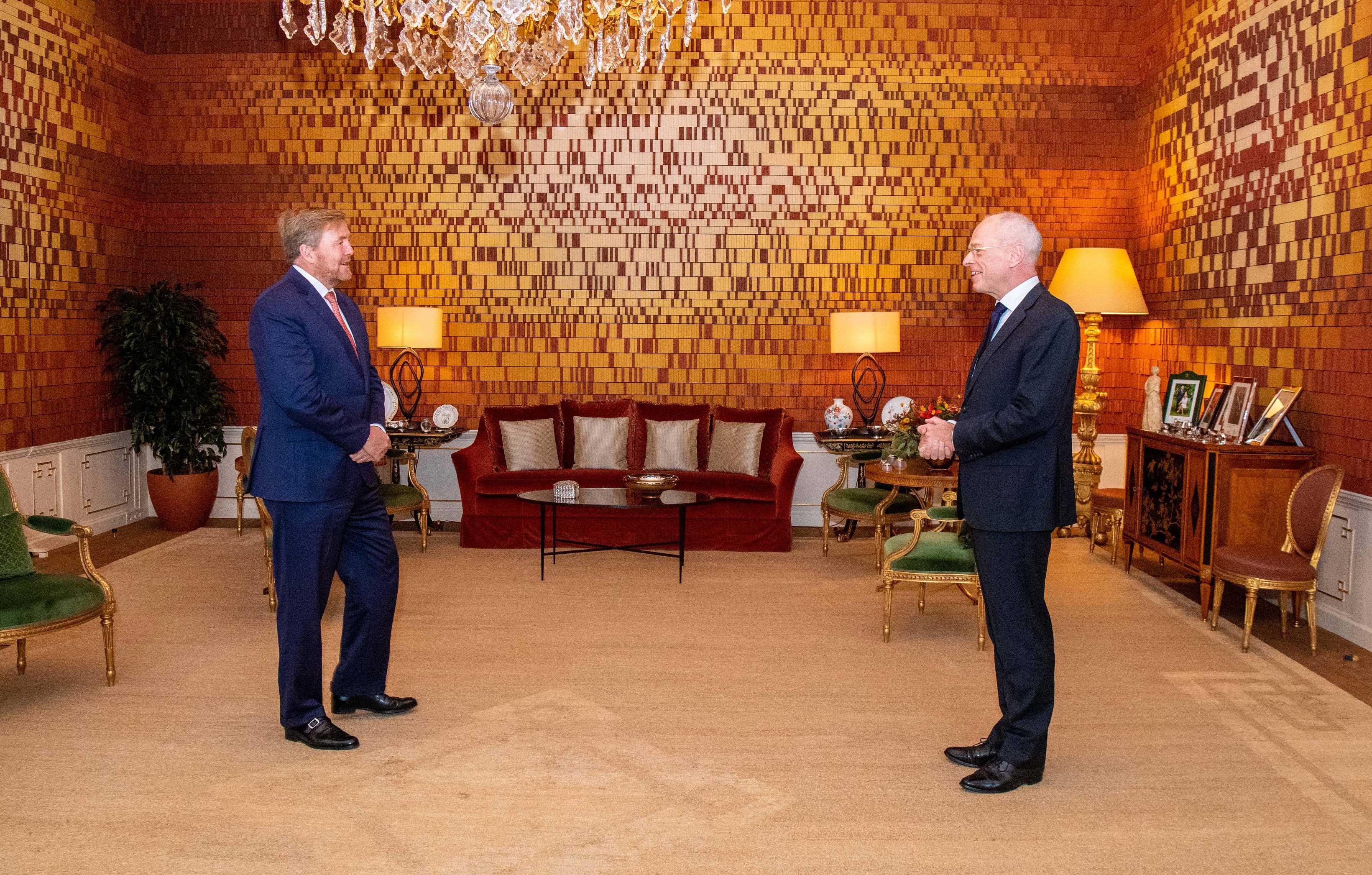 king willem alexander receives chairman of the second chamber