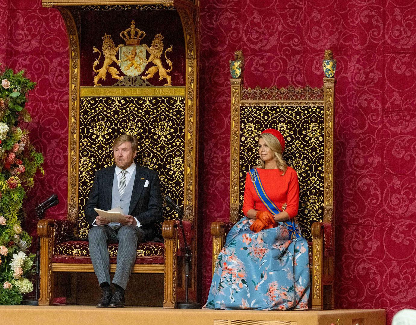 king willem queen maxima of netherlands during prinsjesdag celebration