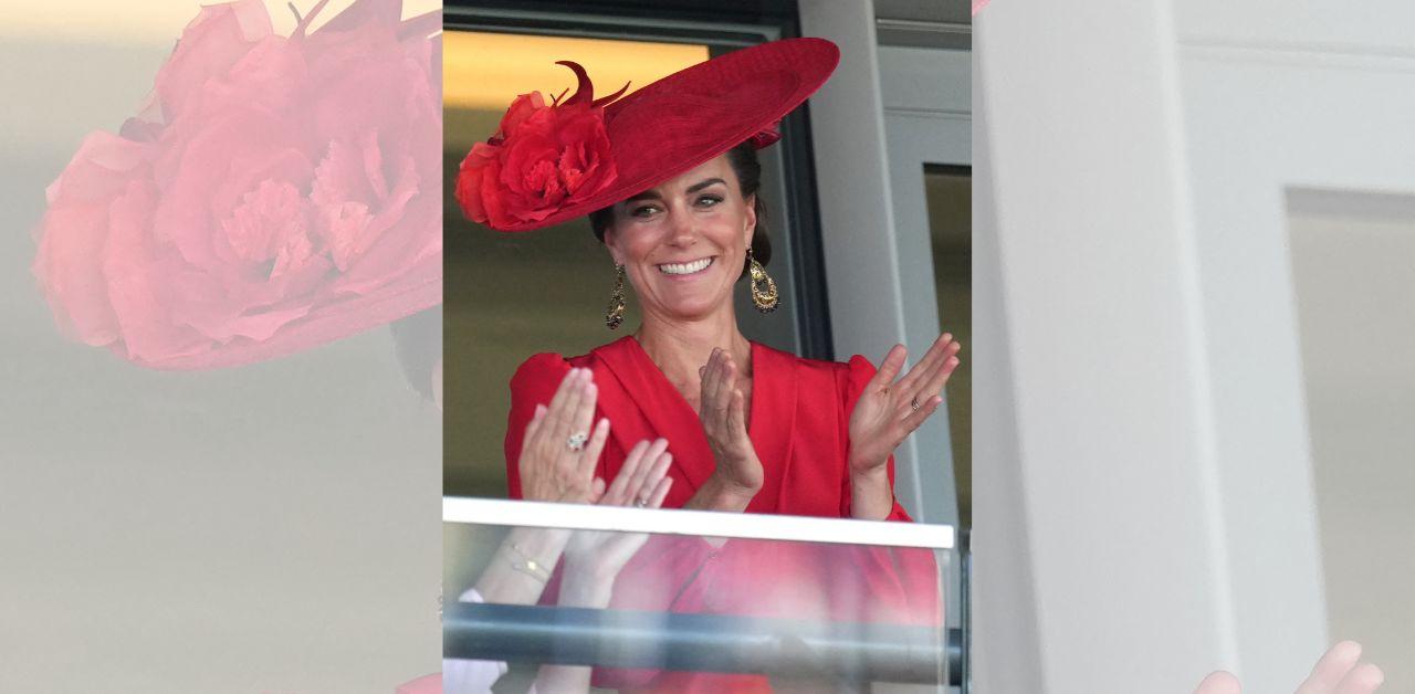 kate middleton wears red royal ascot race