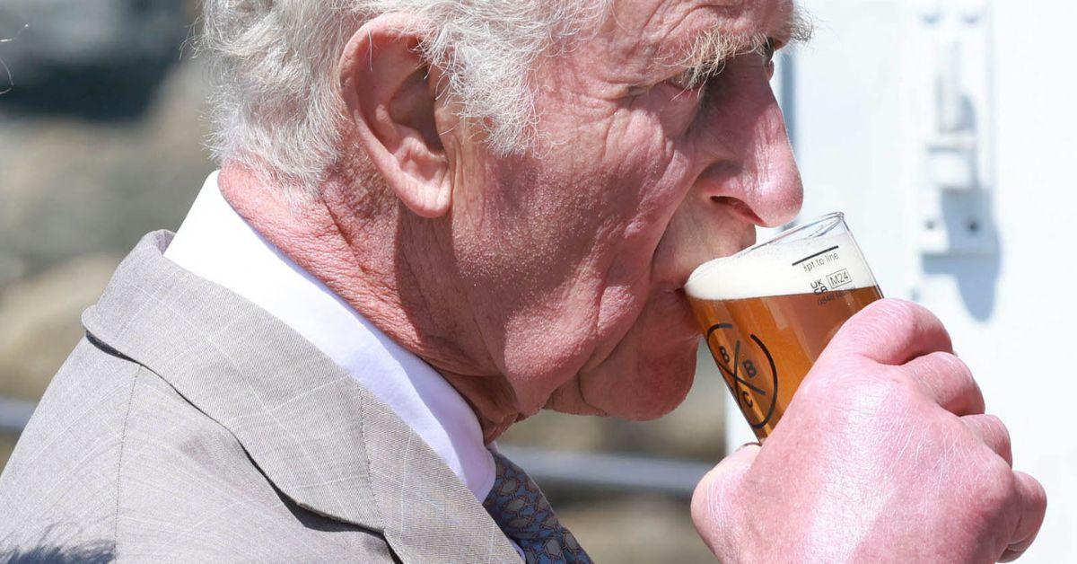 king charles drinking beer