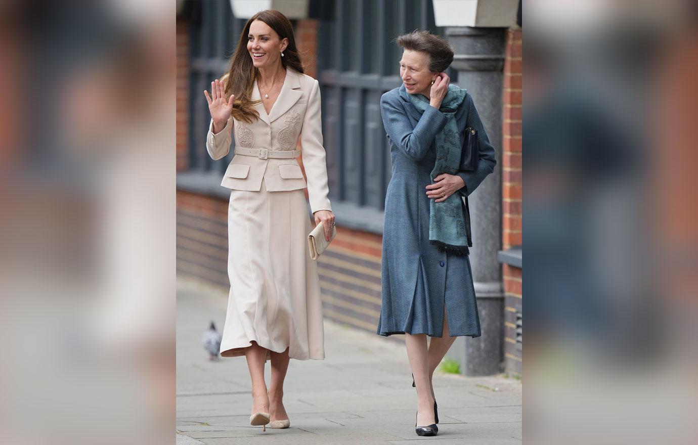 princess anne and the duchess of cambridge visit the royal college of midwives and the royal college of obstetricians