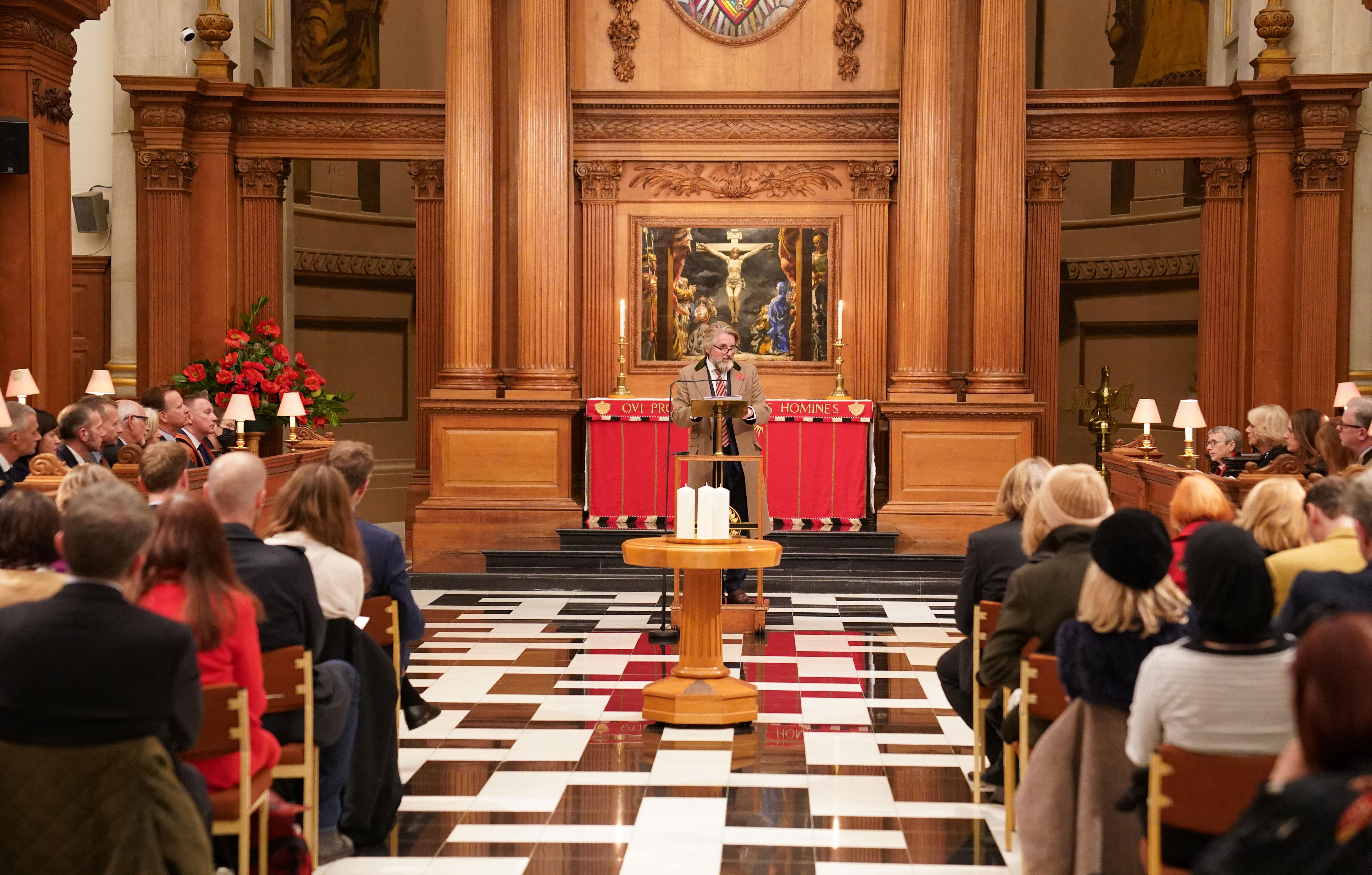 the duchess of cornwall camilla attends service at st brides church