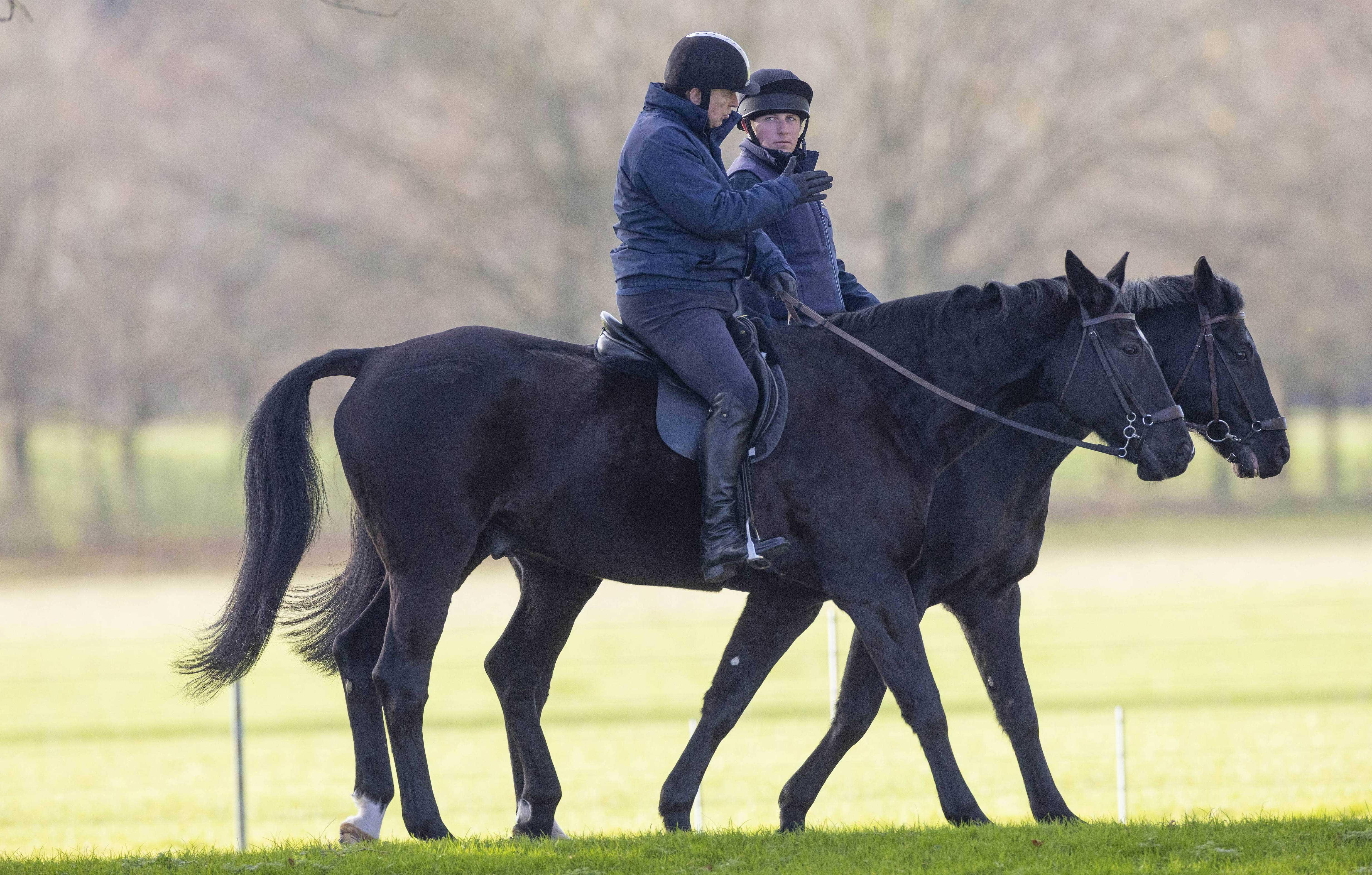 prince andrew out riding at windsor great park