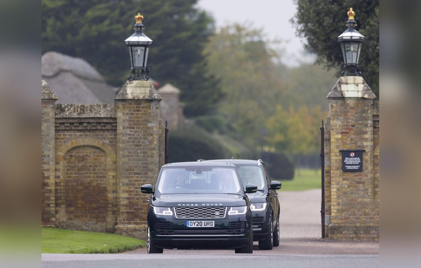 the queen is driven to the royal chapel of all saints in windsor great pk