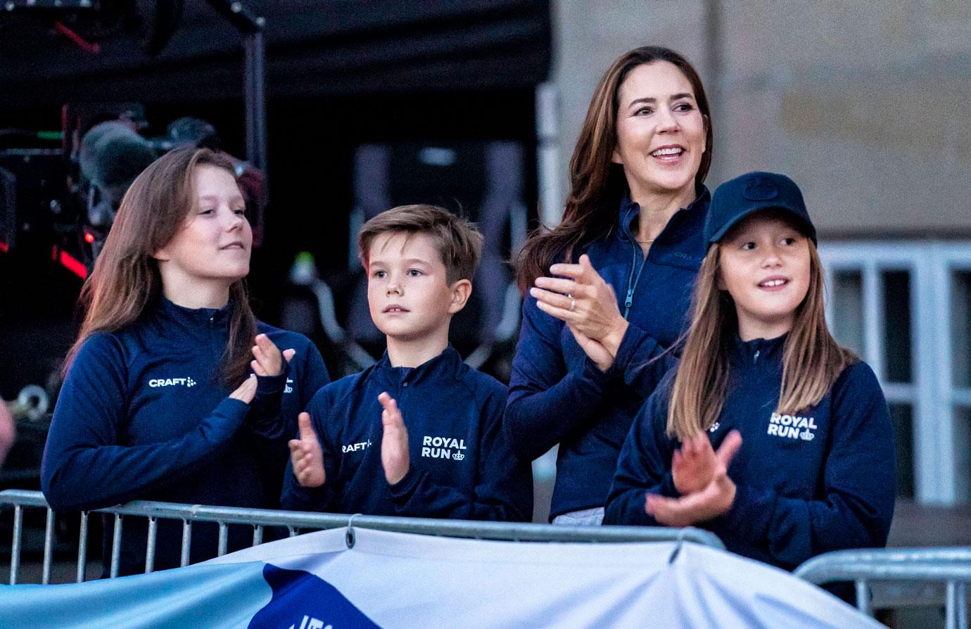 the danish crown prince family participate in royal run  in copenhagen